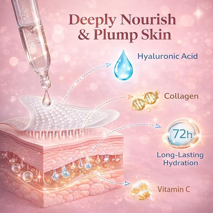 Micro Eye Patches, Deeply Hydrating Anti-Wrinkle Patches, Contains Hyaluronic Acid and Collagen for Dark Circles, Smooth Application Forehead & Smile Line Patches for Women (1)