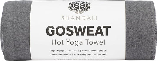 Shandali GoSweat Non-Slip Hot Yoga Towel with Super-Absorbent Soft Suede Microfiber in Many Colors, for Bikram Pilates and Yoga Mats.