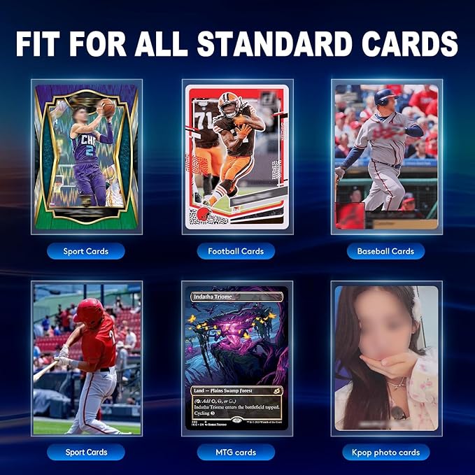 2000ct Clear Card Sleeves for Trading Cards, Soft Baseball Sports Card Sleeves, Soft Plastic Protector Fit for MTG Game Standard Cards