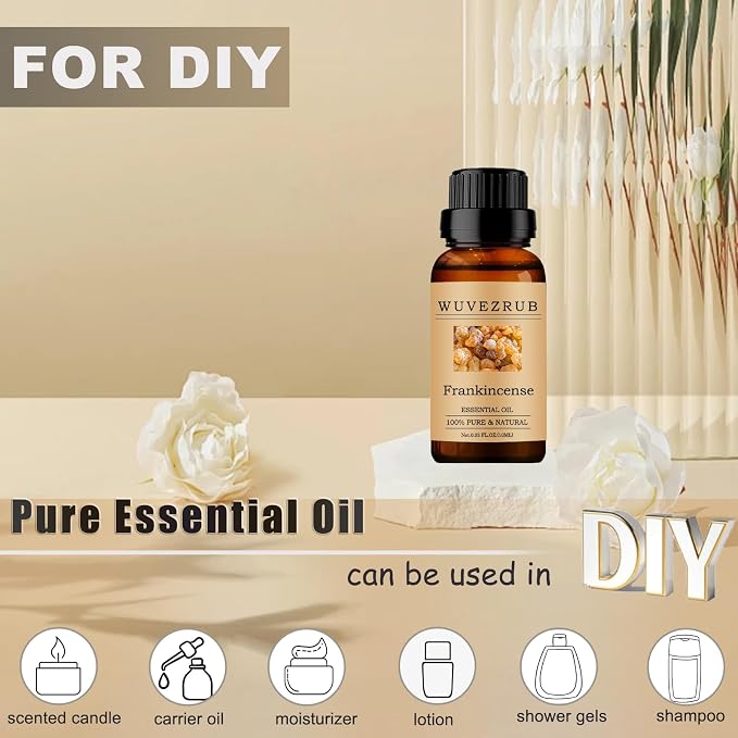 Frankincense Essential Oils 10ML, 100% Pure and Natural Essential Oil for Aromatherapy Diffuser - 0.33 Fl Oz/Frankincense