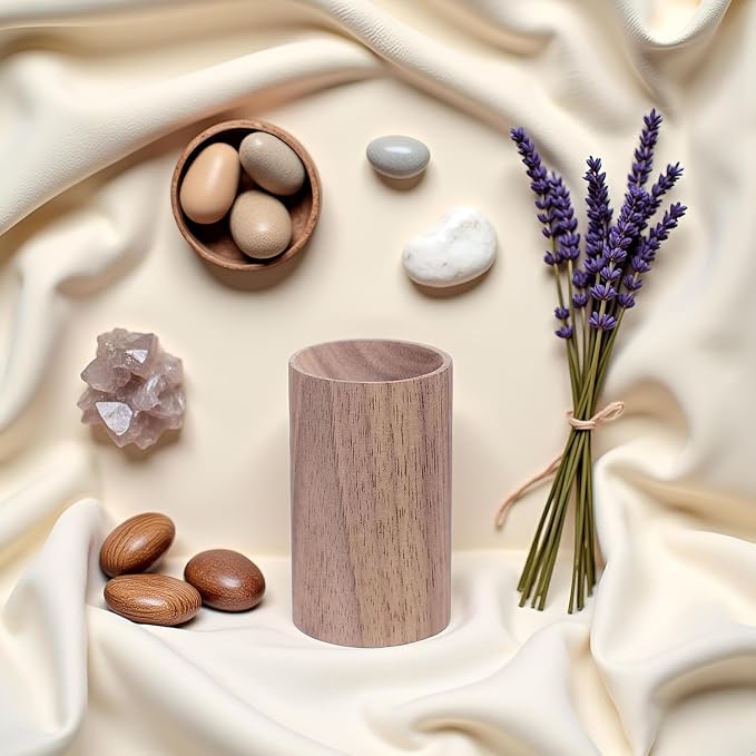 Brown Walnut Small Wood Essential Oil Diffuser,Wooden Aromatherapy Round Office Home Car Diffuser for Essential Oils Aromatherapy Diffusers Health and Household,Interior Accessories