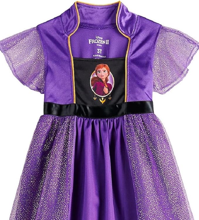 Disney Girls' Princess Dress Nightgown, Fantasy Gown, Soft & Cute Pajamas for Kids