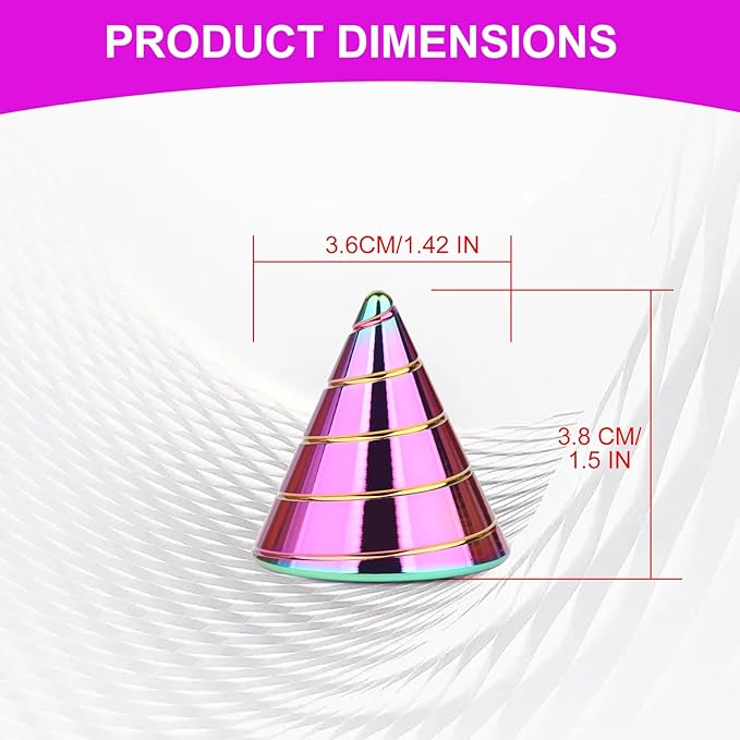Desk Toys Spinning Top, Conicalness Detail Kinetic Desk Toys, Spinning Tops for Kids, Fidget Toys Adults, Physics Toys Novelty Amusements (Rainbow-A)