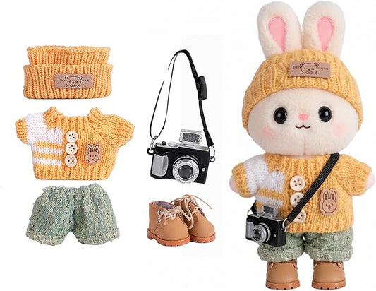 5set 17cm Dolls Clothes Outfit Set - Casual Style Costumes for Doll Figures, Camera Set,Have a seat Clothes - 6.7 Inches Cute Dolls Daily Refill,Gifts for 17cm Doll Lovers (Style-K)