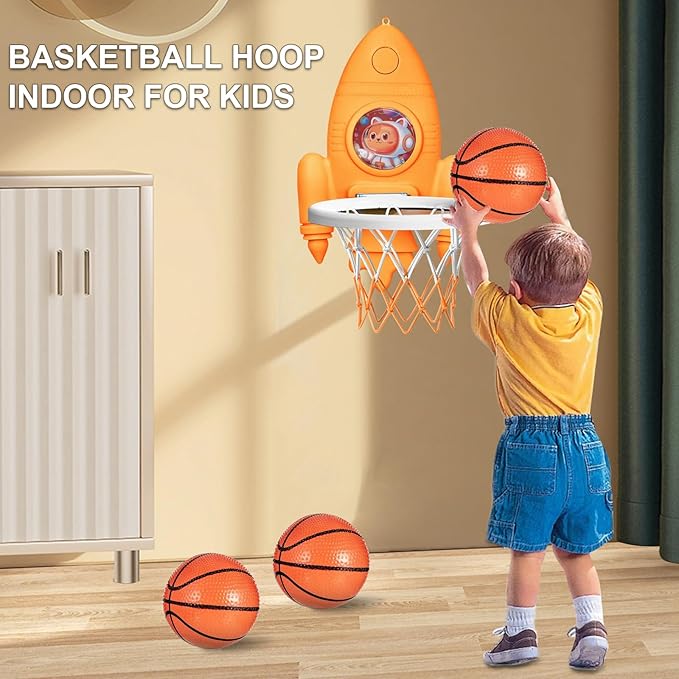 Mini Basketball Hoop with Balls and Pump for Kids Boys Girls Age 2 3 4 5 6,Toddlers Basketball Hoop for Indoor or Outdoor Play,Adjustable Height,Toys Gift for Childs