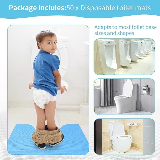 25 Pack Disposable Toilet Mats for a Hygienic & Stress-Free Everyday Home Bathroom Experience,Toilet Floor Protector from Urine,Disposable Toilet Floor Mat for Urine