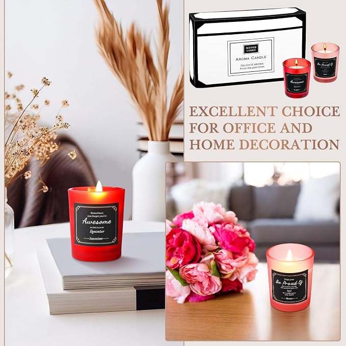 MTLEE 16 Pack Scented Candles Gifts Set Aromatherapy Soy Wax Candles Bulk Scented for Women Men Birthday Bath Yoga Family Gatherings Festive(Motivational,Multicolor)