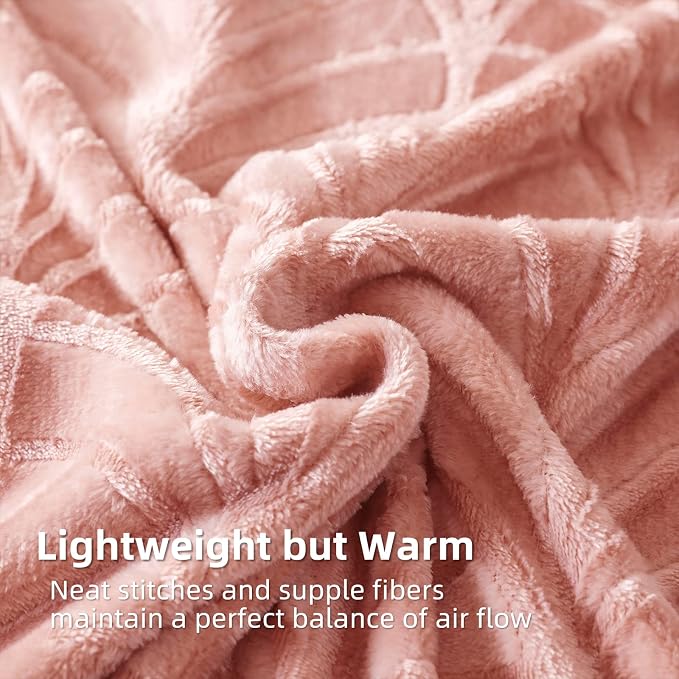 Whale Flotilla Soft Flannel Fleece Bed Blanket Queen Size, Pink | Cozy Lightweight Breathable Coverlet, Plush Fluffy Bedspread, Vintage Pattern Decorative Blanket for Bed, All Season, 90"x90"
