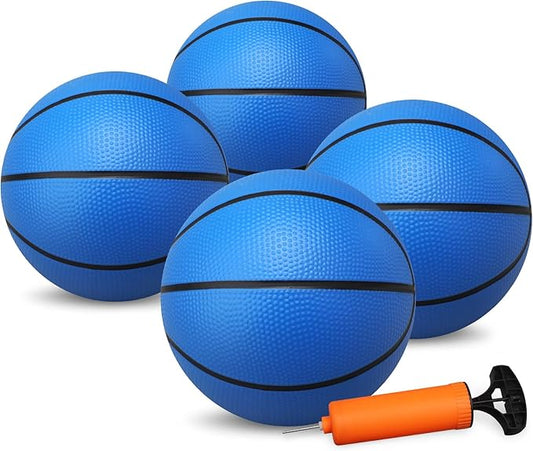 Dilabnba 8" Mini Rubber Replacement Basketballs for Basketball Hoop/Pool, Kids Toddler Soft Beach Bouncy Ball Sports Party Game, Junior Balls Indoor Outdoor Arcades Games, Lightweight (4PCS)