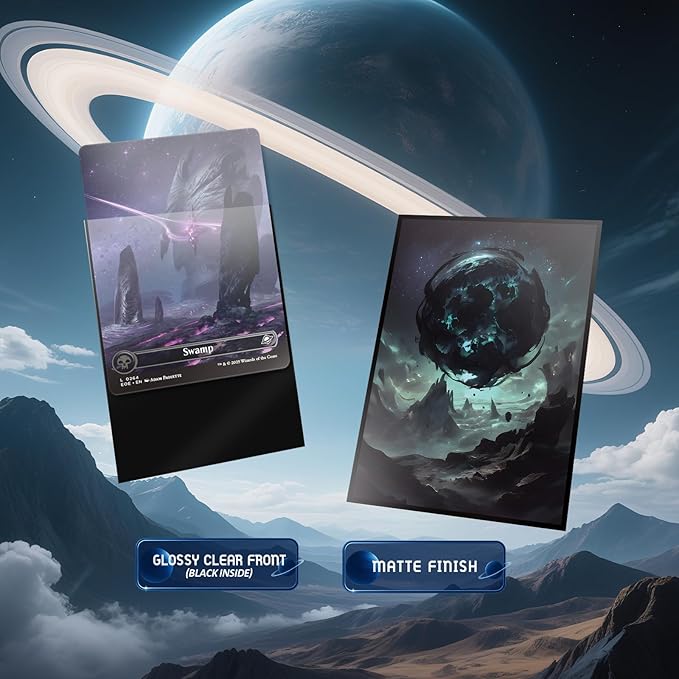 MTG Card Sleeves - Swamp - Planet Basic Lands Series - Ultra Clear Front & Matte Finish Back, 100 Count Standard Size Matte Art Sleeve for Magic The Gathering