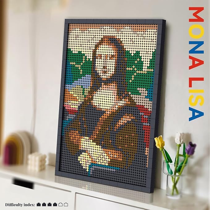 Wall Art Mona Lisa Building Blocks Set; A Wall Decor Set for Adults Who Love Creative Hobbies(3624 Pieces) Toys Gifts for Kid and Adult