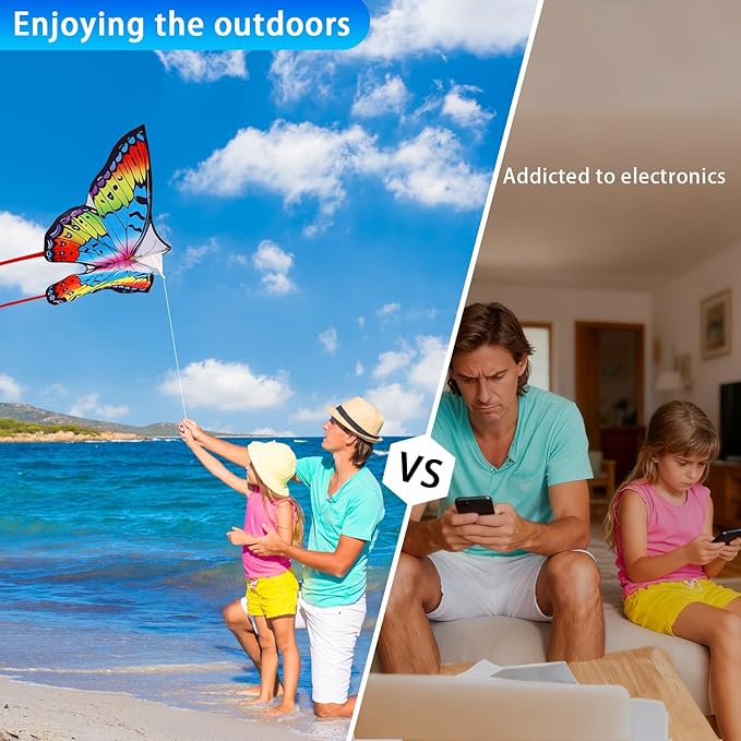 Butterfly Kites for Kids & Adults, Easy to Fly Design with Long Tail for Stability, for Kids Ages 4-8 & Beginners, Beach & Park Use | Family Outdoor Fun