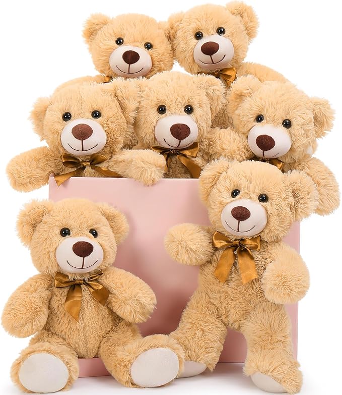 MaoGoLan Bulk Teddy Bear Baby Shower, 48 Packs Small Teddy Bear Stuffed Animals in Bulk,13.5" Small Stuffed Bears Plush for Wedding,Birthday,Christmas, Party Decorations