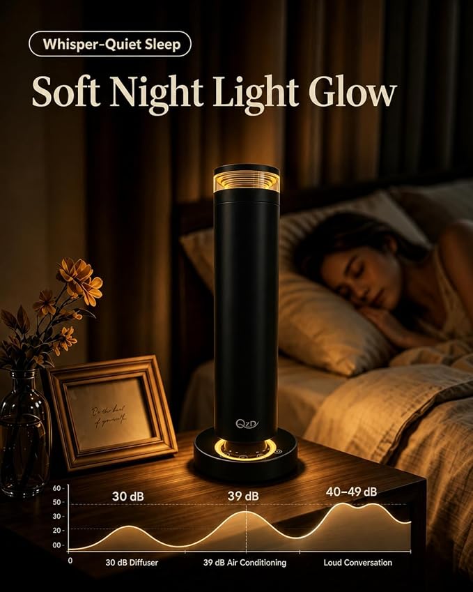 Waterless Aroma Diffuser – Cold Air Scent Machine for Home, Office, Hotel & Spa – Dual Warm Ambient Lighting – Include LUNEVIA Essential Oil Refill – Premium Home Fragrance Gift Set