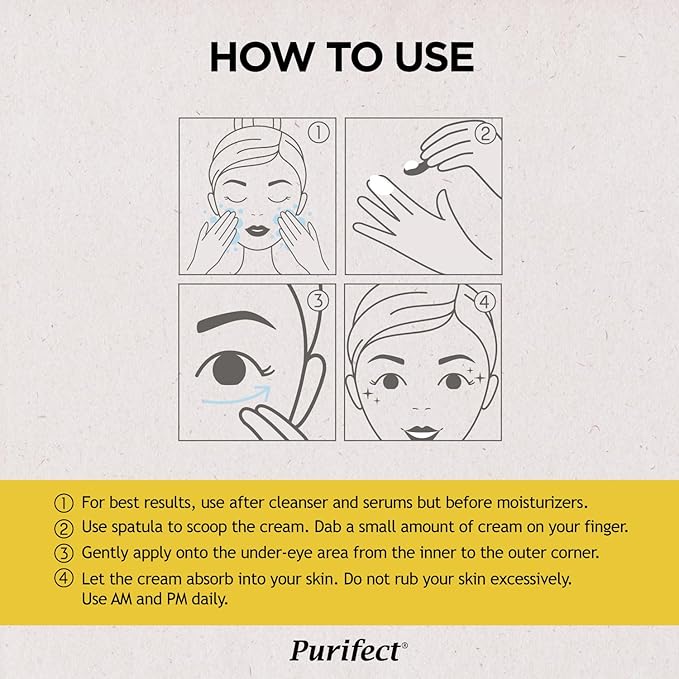 Purifect Tightening Collagen Eye Cream for Anti-Aging Support - Hydrating Under Eye Cream Treatment for Women & Men, Targets Fine Lines, Firming, Use Day or Night - 1 fl oz