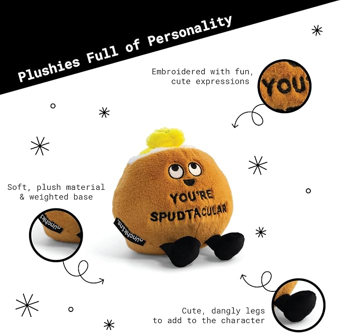 Potato Plushie - You're Spudtacular Punny Potato Plush, Cute Food Plushie Gift for Kids