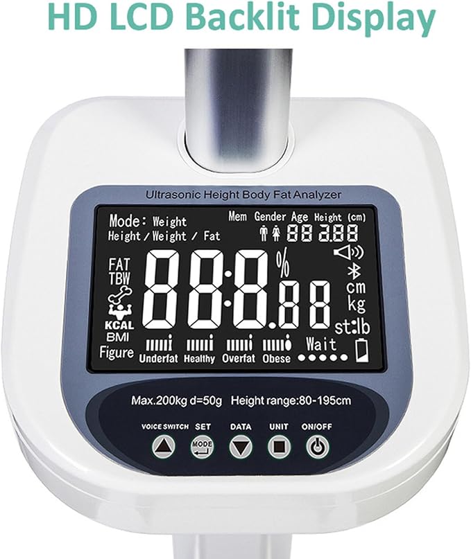 Body Weight Scale - Digital Weighing Machine, for Muscle Composition & Height Measurement - Physician Scales, for Gym, Step-On Technology