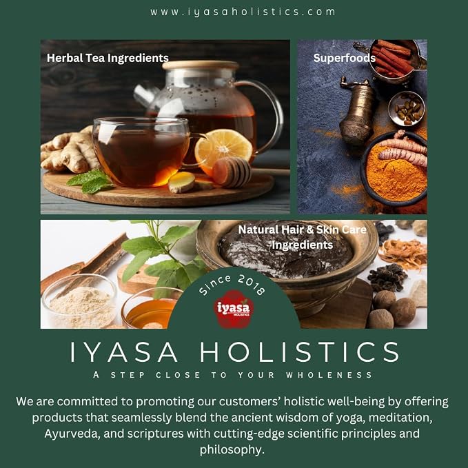 Iyasa Holistics Triphala Powder Organic 4 oz – USDA Certified Ayurveda Blend with Bibhitaki, Haritaki & Amla Powder – Supports Daily Rejuvenation & Digestive Balance – Pure Ayurveda Products