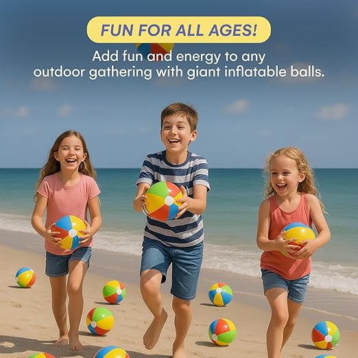 Top Race Mini Beach Balls Bulk - 5 Inch Inflatable Balls for Summer Party, Ocean Party Decorations, Pool Toys for Kids - Set of 25 Rainbow Beach Ball for Birthdays, Vacation, Pool, Hawaiian Parties