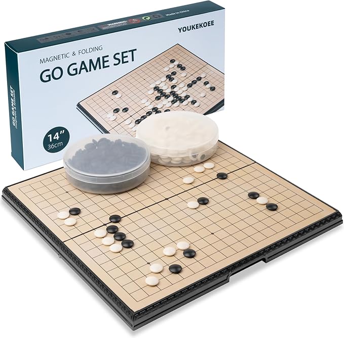 Go Set Magnetic Foldable Portable Travel Game Set go Game Board 19 x19 14.36 inches Suitable for Beginners Professionals Children and Adults it can Also be Used for Teaching