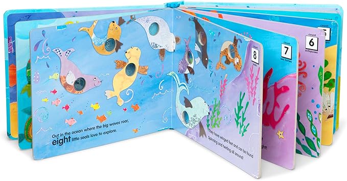 Melissa & Doug Poke-a-Dot! Who’s in the Ocean? Interactive Children's Board Book with Buttons to Pop, Educational Sensory Toy for Toddlers & Preschoolers Ages 3+ - FSC Certified
