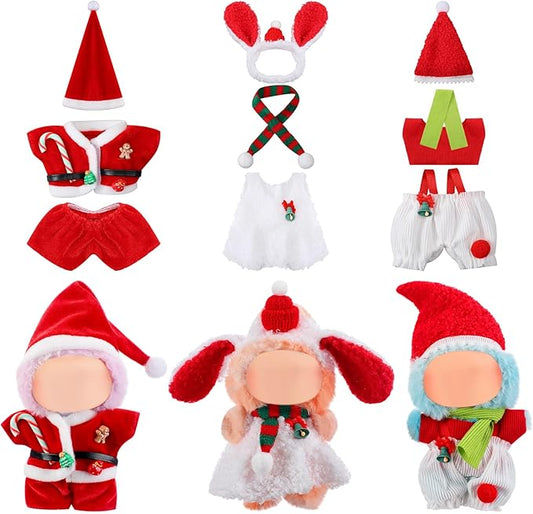 3 Pack Christmas 17cm Doll Clothes Set Cute Santa Stylish Outfit for Christmas Dressed up Doll Accessories (Not Included Dolls)