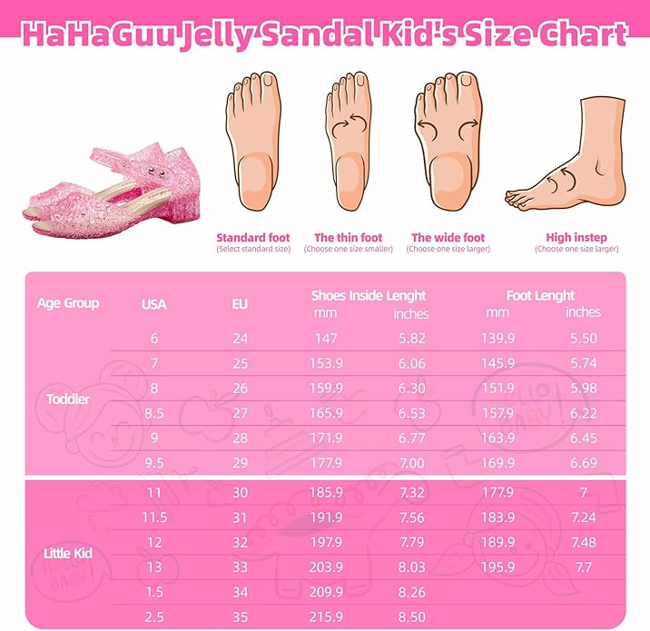 Princess Jelly Flats Shoes Girls Birthday Party Heels Snow Queen Cosplay Costumes Dress Up Sandals for Toddler Little Girls Big Kids