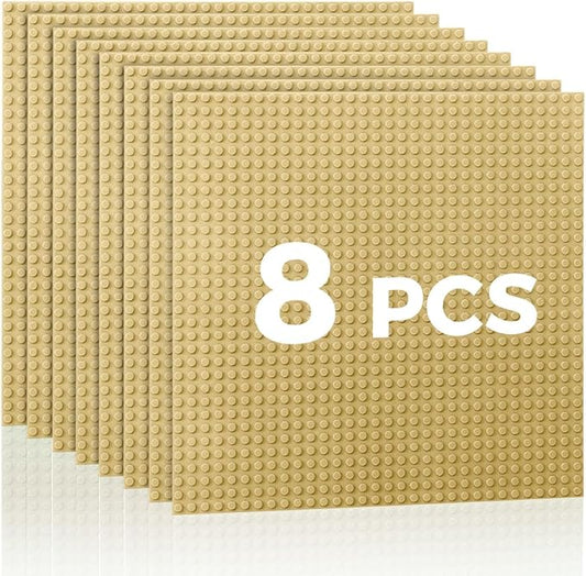 Classic Baseplates Building Plates-8 Pack 10" x 10" Building Boards,100% Compatible with All Major Brands and Activity Table, Creative Platforms Mats for Toy Bricks,Sand