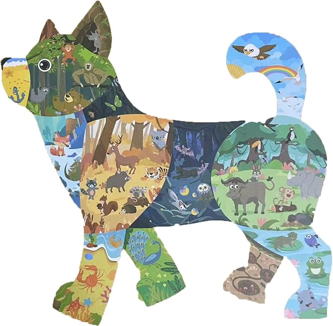 Puzzles for Kids Ages 4-8,8-10 and Adults, Dog Animal Shaped Jigsaw Puzzles for Wall Home Decor