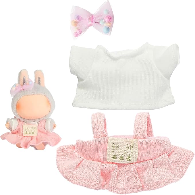2025NEW Trendy Clothes for 5.9-6.7inches Doll, Designed for bubuclothes, Multiple Stylish Outfit Sets, Can Be Used to Change Clothes for Your15&17cm Dolls (Pink Skirt 3pc Set)