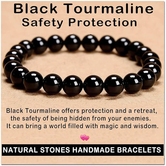 AD Beads Handmade Gemstone Stretch Elastic Bracelet Crystal Healing Reiki Nature's Beauty and Spiritual Essence Unisex