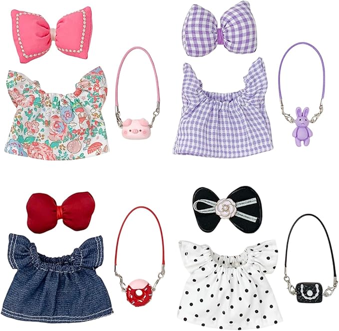 17 cm Doll Clothes - 6.7 Inches Cute Dolls Dress - Premium Fashion Accessories，Luxury Chic Doll Clothes & Style Bundle，Gifts for Lovers（No Dolls）