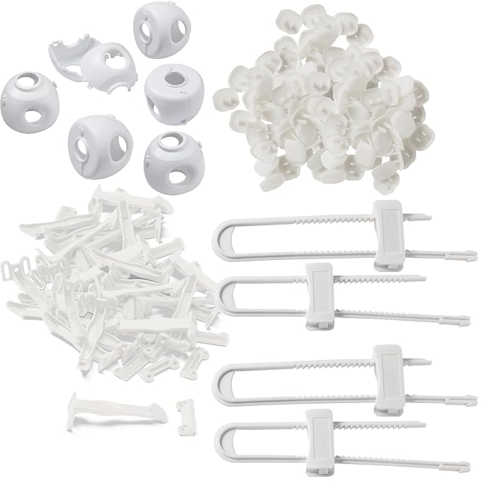 Safety 1st Home Safeguarding and Childproofing Set (80 Pcs), White (Pack of 12)