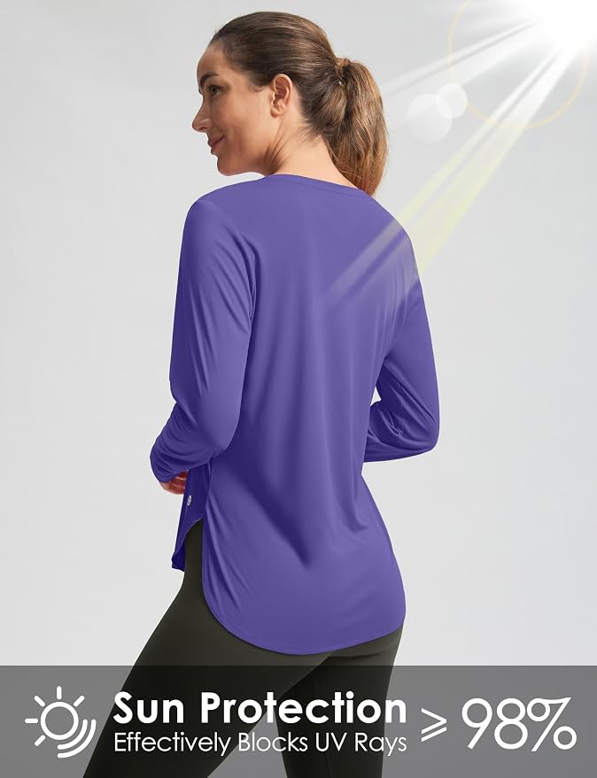Women's Sun Shirts UPF 50+ Long Sleeve UV Protection Shirt Lightweight Quick Dry Workout Hiking Tops for Women