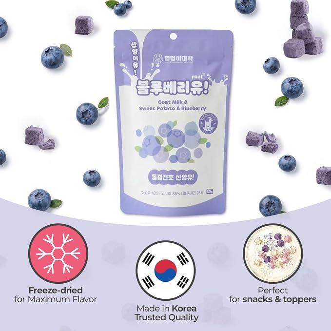 Freeze-Dried Goat Milk Dog Treats, Blueberry, 1.76 oz