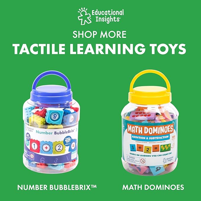 Educational Insights Alphabet BubbleBrix - ABC Learning Toys for Toddlers, Preschool Letter Recognition Blocks, Alphabet Pop It & Fine Motor Manipulatives, Classroom Activities for Kids Ages 3+
