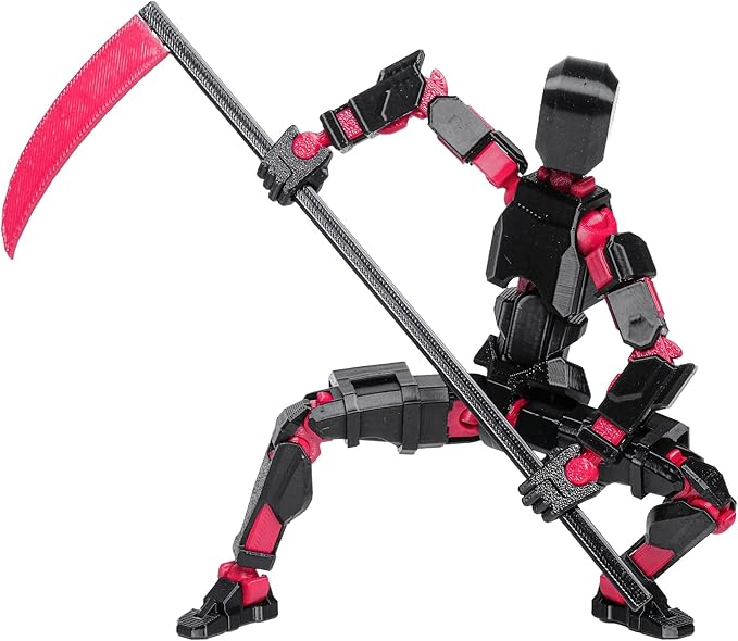(Assembly Completed Dummy 20 Action Figure, 8.1 inches， Strong Magnetic Accessories， 8 Types of Weapons 3D Printed Robot Multi-Jointed Movable, Spider Ninja Series (Black)