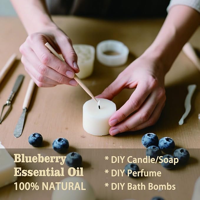 Blueberry Essential Oil-4.33 fl oz for Diffuser, Massage, Skin Care, DIY Soap, Candle, Meditation, Yoga, Relaxation, Gift Ready