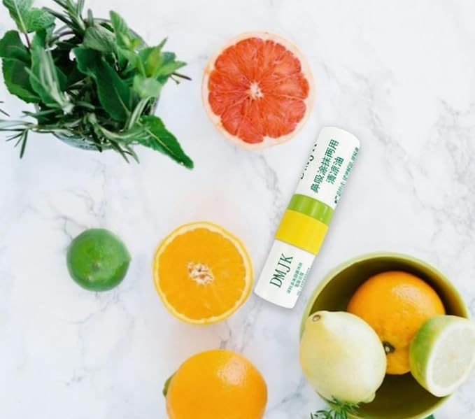 Zonebutton Nasal Inhaler Stick Pack of 3, Aromatherapy Essential Oil Inhaler with Menthol & Mint, Cooling Herbal Scent for Daily Refresh, Focus, Home, Work & Travel(Lemon)