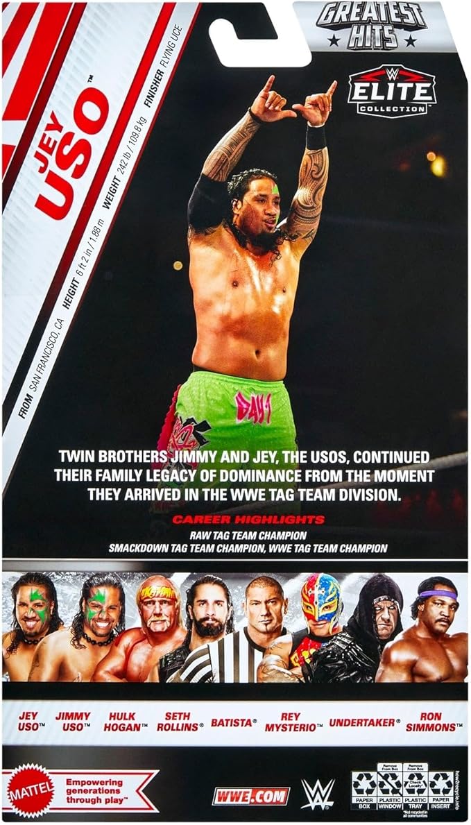 WWE Jey USO Elite Greatest Hits 7 Toy Wrestling Action Figure