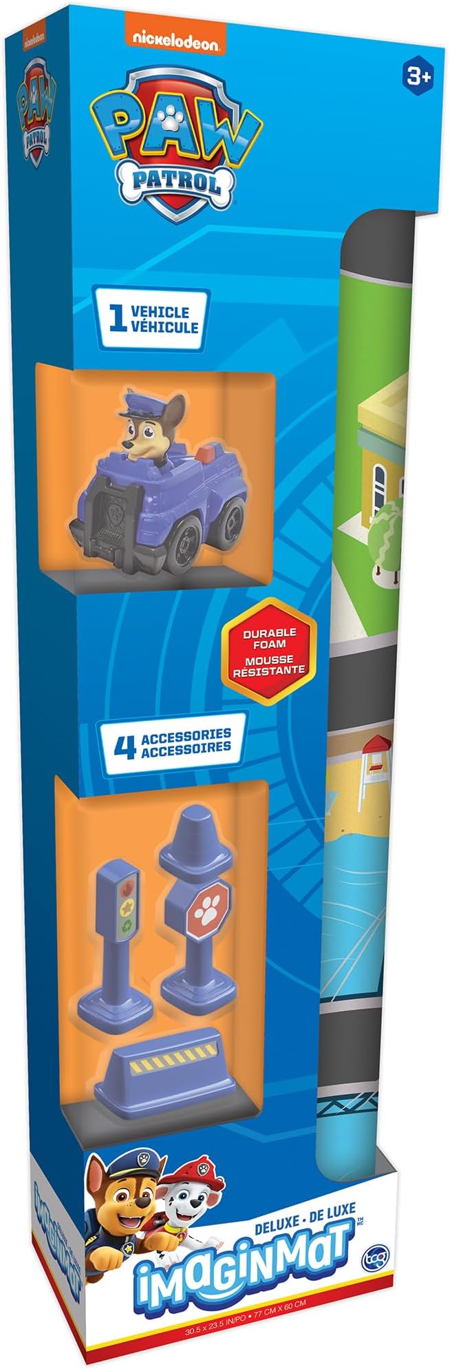 Imaginmat: Deluxe - Paw Patrol - Floor Playmat & Toy Car, 30.5 x 20.5, Character Vehicle & Road Accessories, Durable EVA Foam Mat, Licensed, Kids 3+