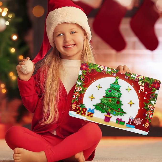 ZMLM Foil Art Kit for Kids - Christmas Foil Arts Crafts Fun Mess Free Activities, Stocking Stuffers Gifts for Ages 4 5 6 7 8 9 Girls Boys, Christmas Crafts for Kids Creative Birthday Gifts Toys