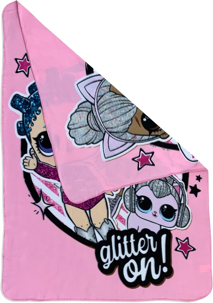 Girls Pink Fleece Soft and Cozy Throw Blanket (40" x 60) (LOL 3)