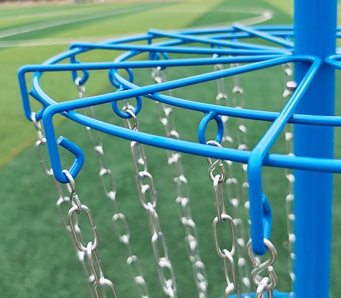 TARUMG Disc Golf Basket - Portable Disc Golf Target with Heavy Duty 24-Chains Come with Transit Bag and 3pcs Disc Golf Discs, Ground Stake -Suitable for Players of All Levels - Multi Color Available