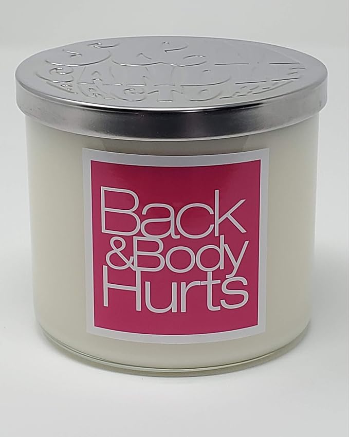 Back and Body Hurts Candle ~ Eucalyptus Spearmint Aromatherapy Candles ~ All Natural Soy Wax ~ Glass 3 Wick and Mason Jar Candles ~ Stress Relief Candle (Large 3 Wick)