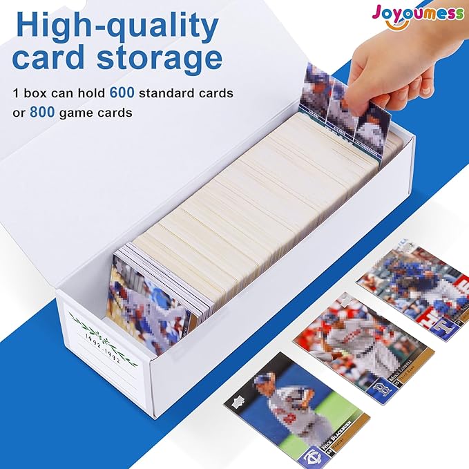 Trading Card Storage Box, 16 Pack Cardboard Card Organizer for Sports, Baseball, MTG & Game Cards – Horizontal Trading Card Storage Holds 12,000+ Cards