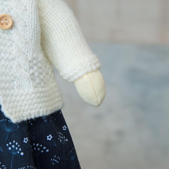 Handmade Soft Girl Rag Doll - Ella 12" with Cute Stuffed Plush, Ideal First Doll for Babies & Toddlers