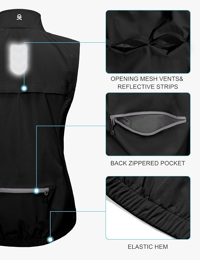 Little Donkey Andy Women's Lightweight Quick Dry Vest Windproof Summer Vest | Stretch Quick Dry Material, Windproof Breathable Vest, Cooling Effect Summer Outerwear, Running Cycling Golf Tennis Hiking