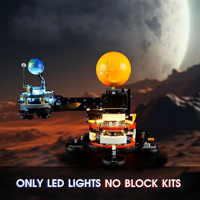 Vaodest Led Light for Lego 42179 Technic Planet Earth and Moon in Orbit Building Blocks Model,Design and Configuration Compatible with Model 42179(Led Light Only, Not Building Block Kit)