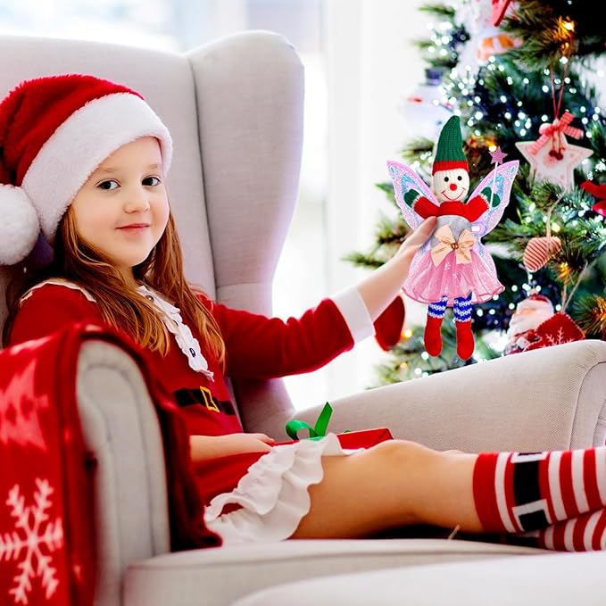 Meooeck 6 Pieces Christmas Accessories Set Including 2 Holiday Clothes Outfit, and 4 Novelty Toy Accessories for Kid(Fairy)